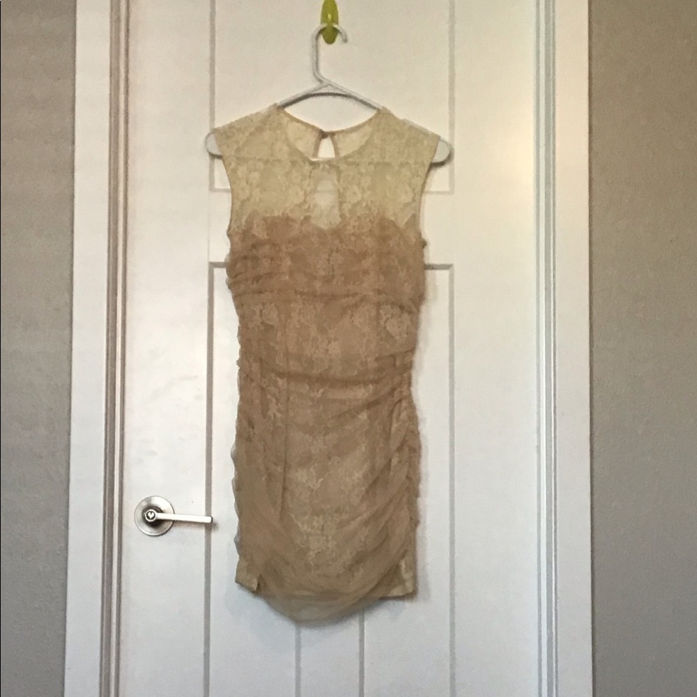 Lace cocktail length dress